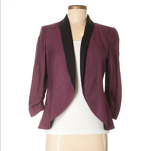 Lauren Conrad Open Front Blazer - Purple - Picture 2 of 3